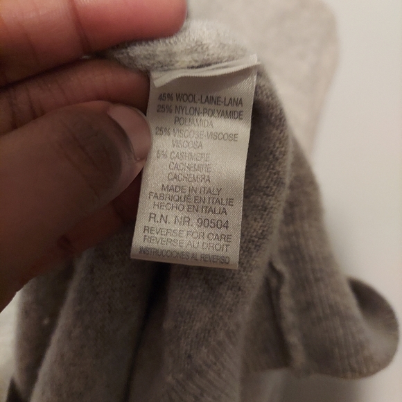 Old Money Preppy Wool Cashmere Sweater L Grey Quarter Zip Grandpa Quiet Luxury - Picture 5 of 8